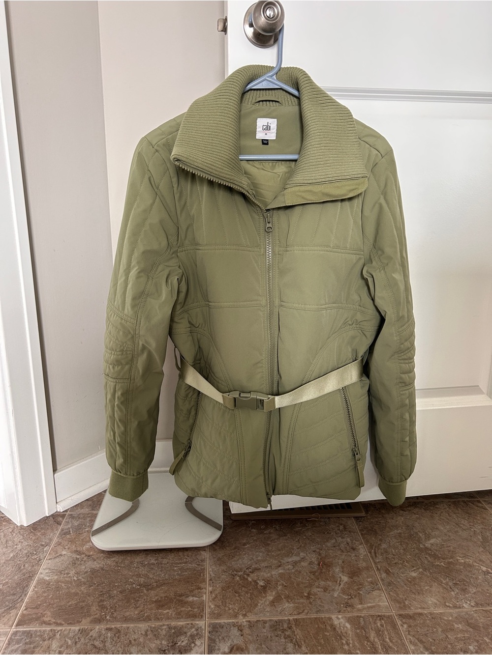 CAbi Olive Quilted Belted Puffer Jacket - Men's